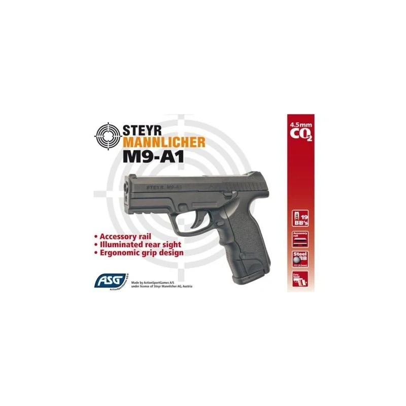 ASG Steyr M9A1 Siyah Havalı Tabanca (16088)