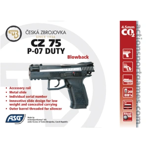 ASG CZ75 P07 Duty Çift Renk Blowback Havalı Tabanca (16533)