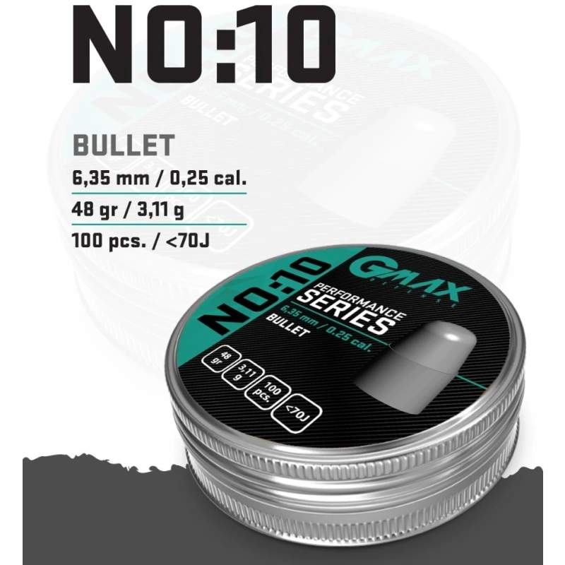 GMAX 6,35mm Bullet 48gr. No : 10 PCP Saçma